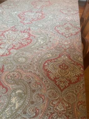 Lauren Ralph Lauren Red and Tan handmade Paisley Tablecloth